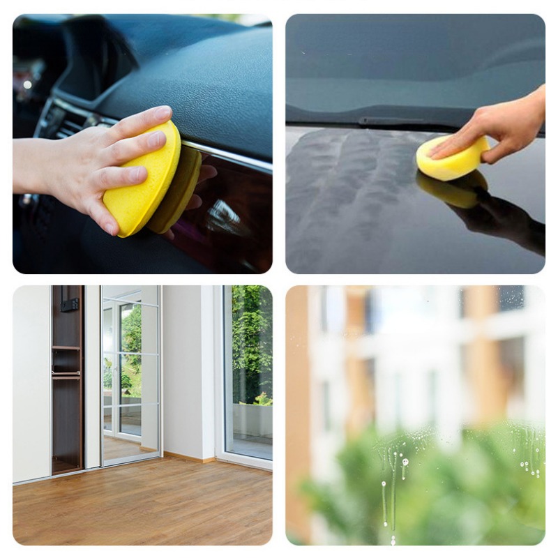 Car Wash Sponge Round Press Edge Waxing Sponge Car Supplies - Temu