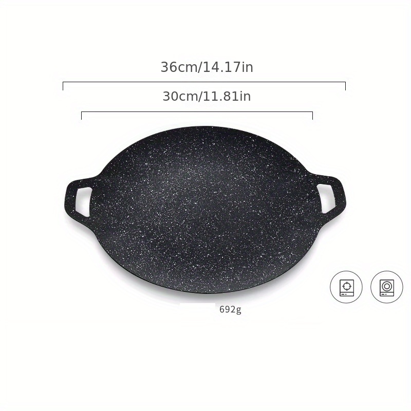 Nonstick Round Griddle Pan Korean Grill Pan With Handles - Temu