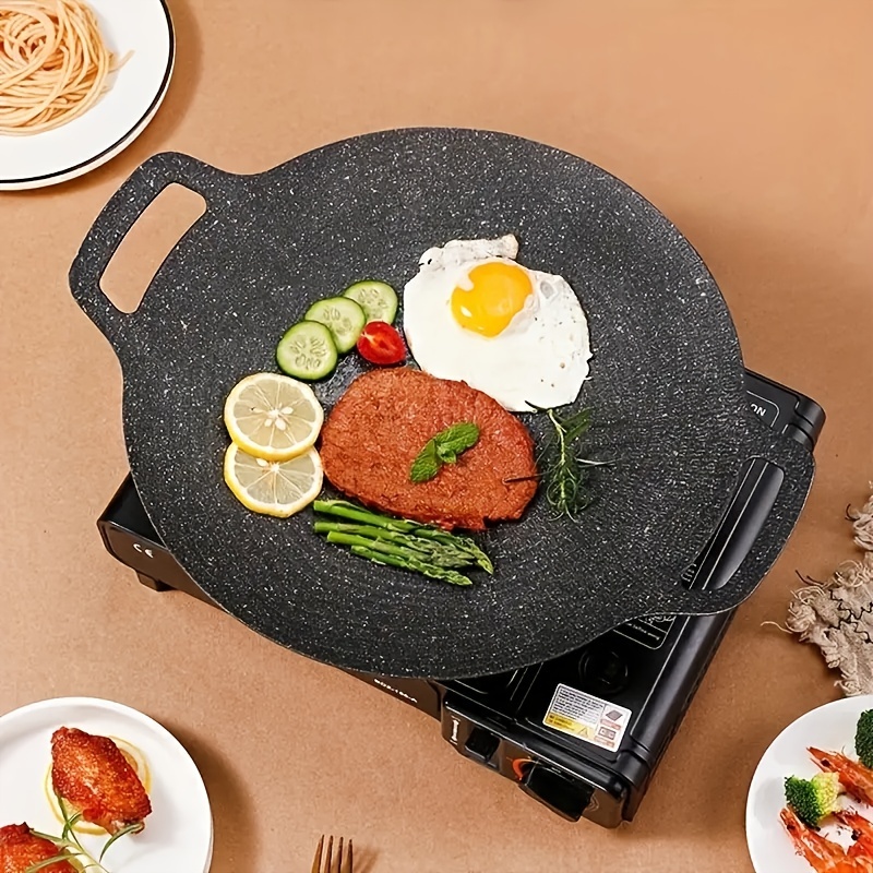 Double-sided Frying Pan, 32cm/12.6in BBQ Grill Pan, Double Side