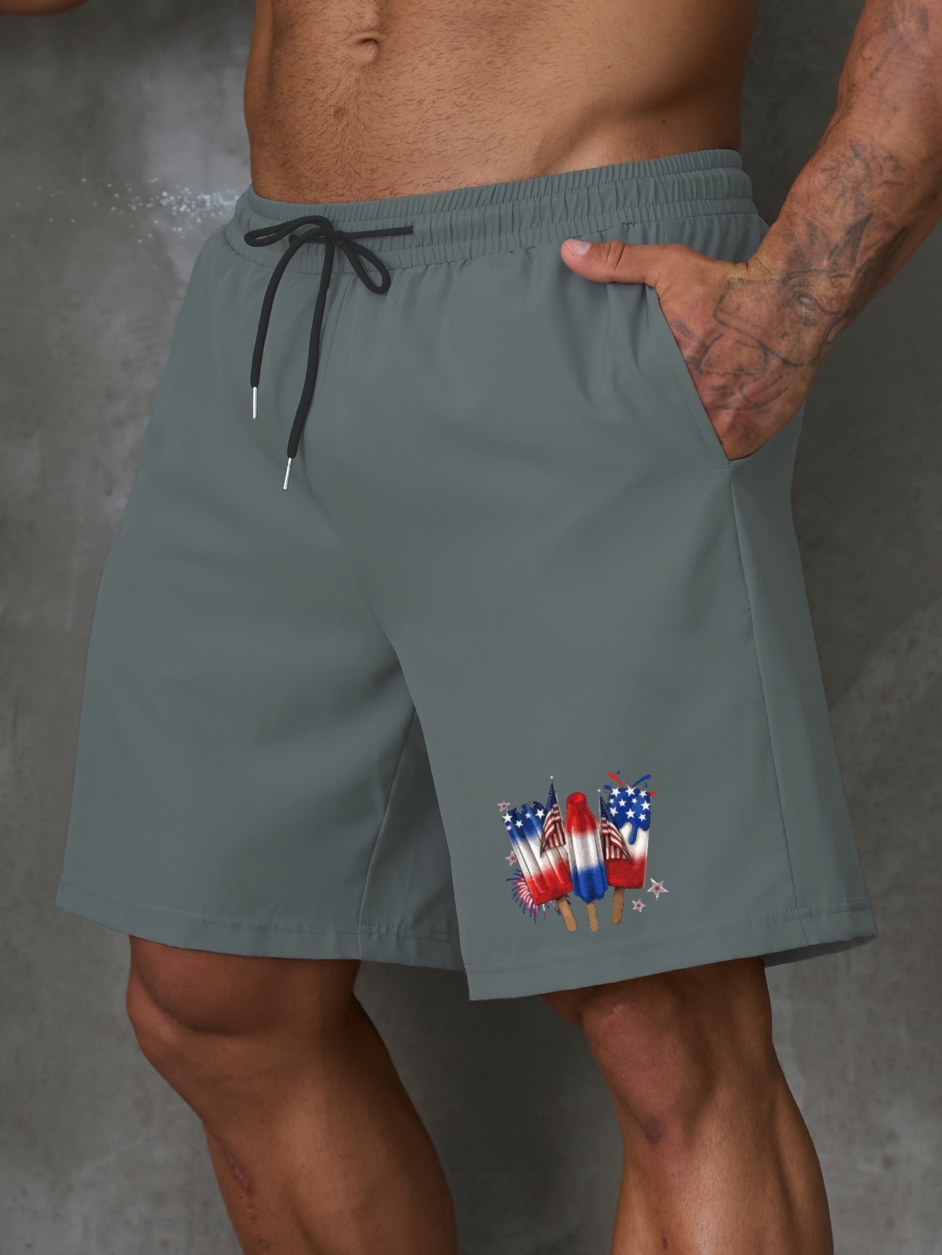 Shorts Hombres Impresi n Gr fica Elementos Bandera Ee. Uu. Temu