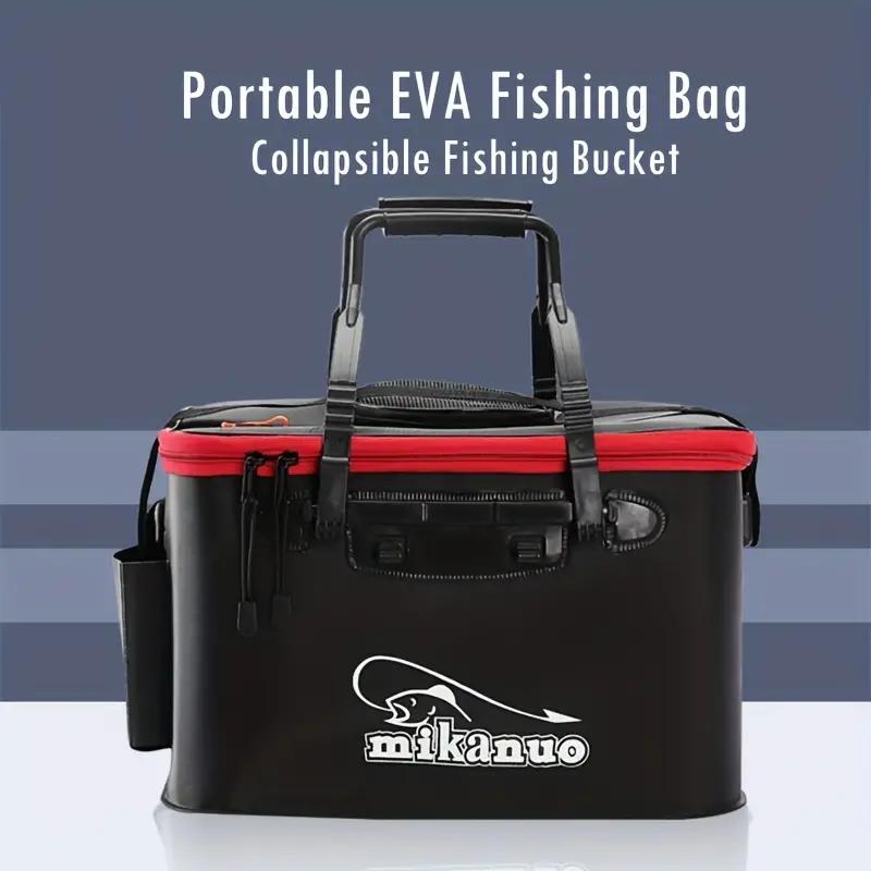 Fishing Bucket,Foldable Fish Bucket, Multi-Functional EVA Fishing Bag for  Outdoor, Live Fish Lures Bucket and Fish Protection