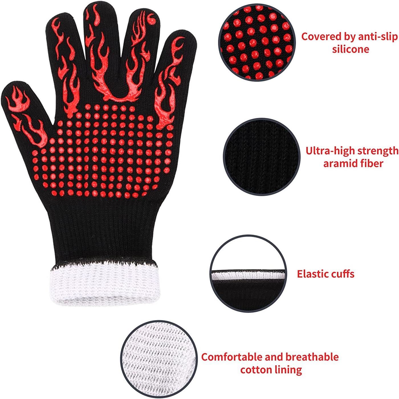1pc 1pair Bbq Heat Resistant Gloves Non Slip Silicone Oven Gloves Kitchen  Cooking Gloves Safety Gloves For Grilling Baking Cooking Cutting And  Welding Baking Bbq Tools - Patio, Lawn & Garden - Temu