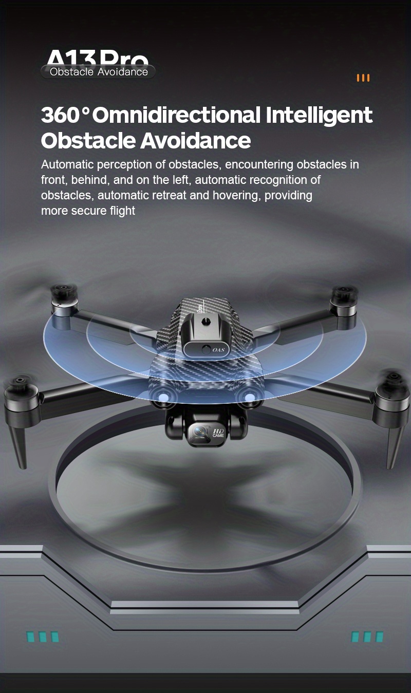 a13 brushless motor drone hd aerial photography obstacle avoidance uav quadcopter optical flow positioning electric adjustment lens remote control aircraft details 1