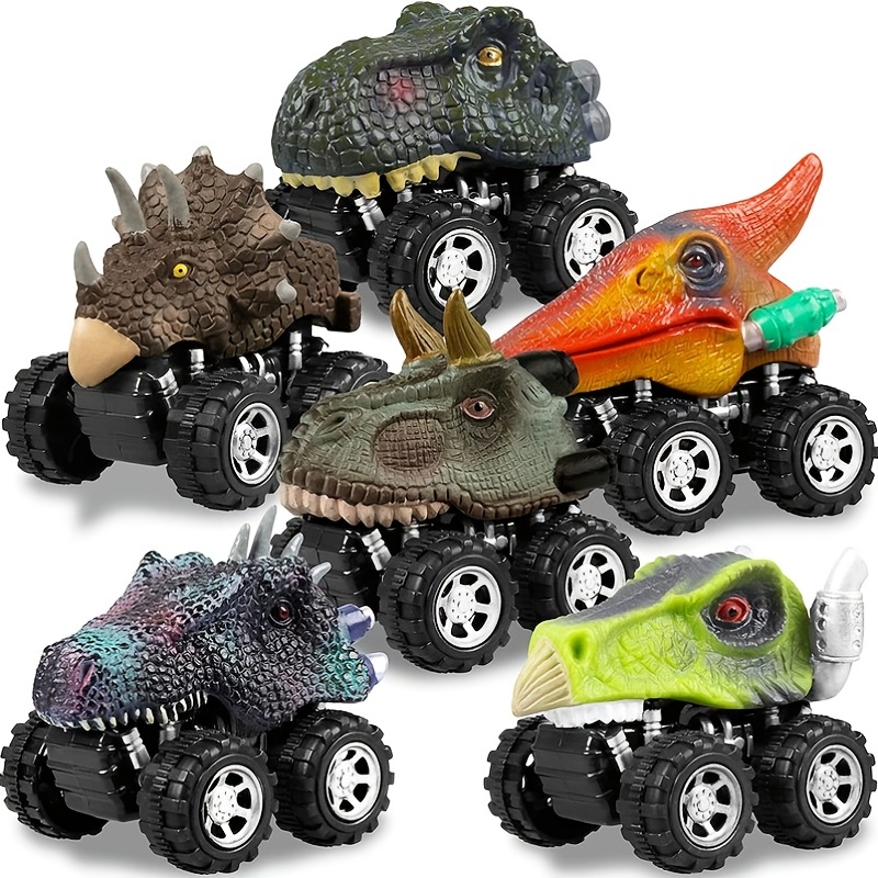 6pc Monster Truck Friction Powered Vehicles Big Tire Wheel Car