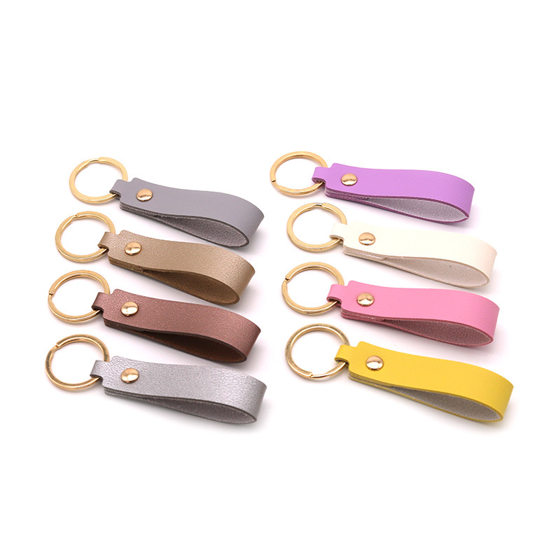 Simple Car Key Chain Pu Leather Keychain Gift Men Women - Temu Netherlands