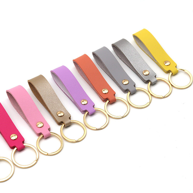 Simple Car Key Chain Pu Leather Keychain Gift Men Women - Temu Netherlands