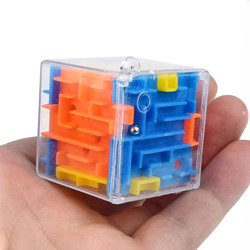 Cube labyrinthe 3D 8cm/3,15 pouces, Puzzle boule roulante à Six faces, jeu  labyrinthe, entraînement