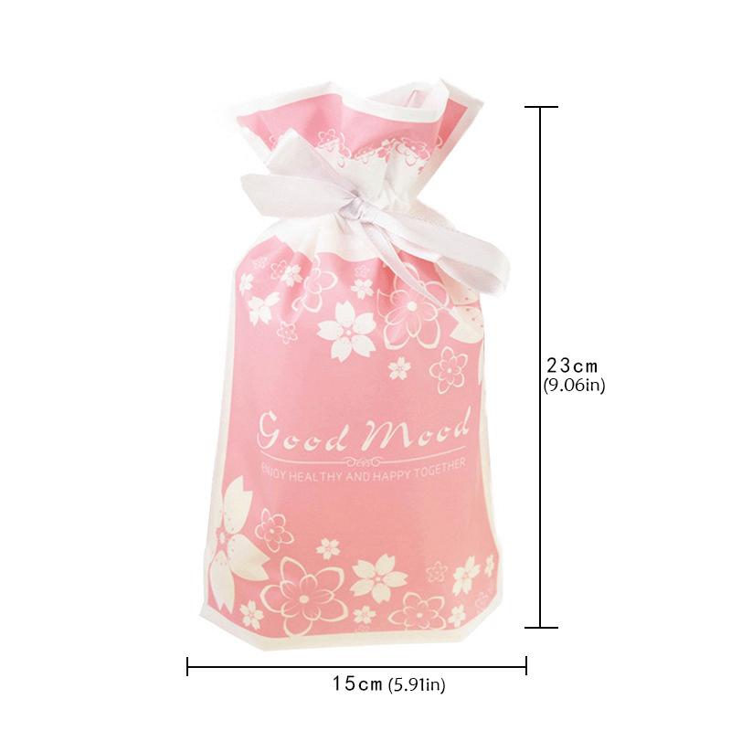 Supermarket Plastic Bags Pink  Cherry Blossom Packaging Bag