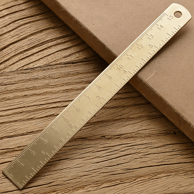 Tianse Brass Ruler Double Scale Straight Ruler Metal - Temu