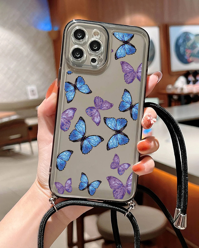 Funda con cuerda iPhone 12 Pro Max (morado/azul) 