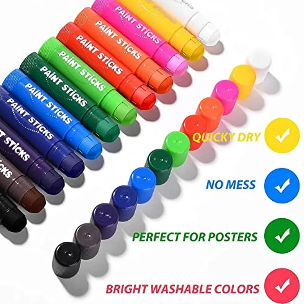 Tempera Paint Sticks Washable - Super Quick Drying, Non-toxic, And No Mess  Arts And Craft Paint Sticks For Paper, Wood, Glass, Ceramic, Canvas, Rock,  Or Poster Paint - Temu Poland