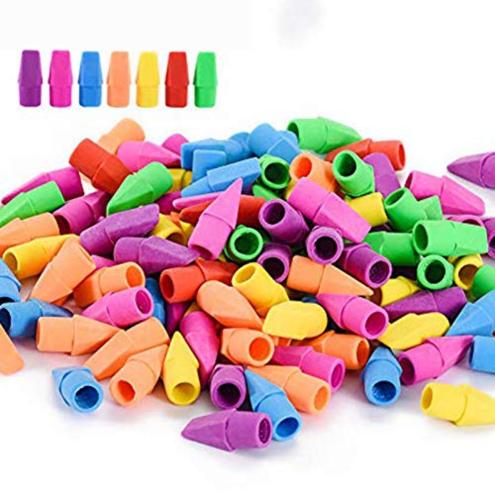 120pcs Pencil Erasers Cap Eraser Studying Supplies 8 Colors