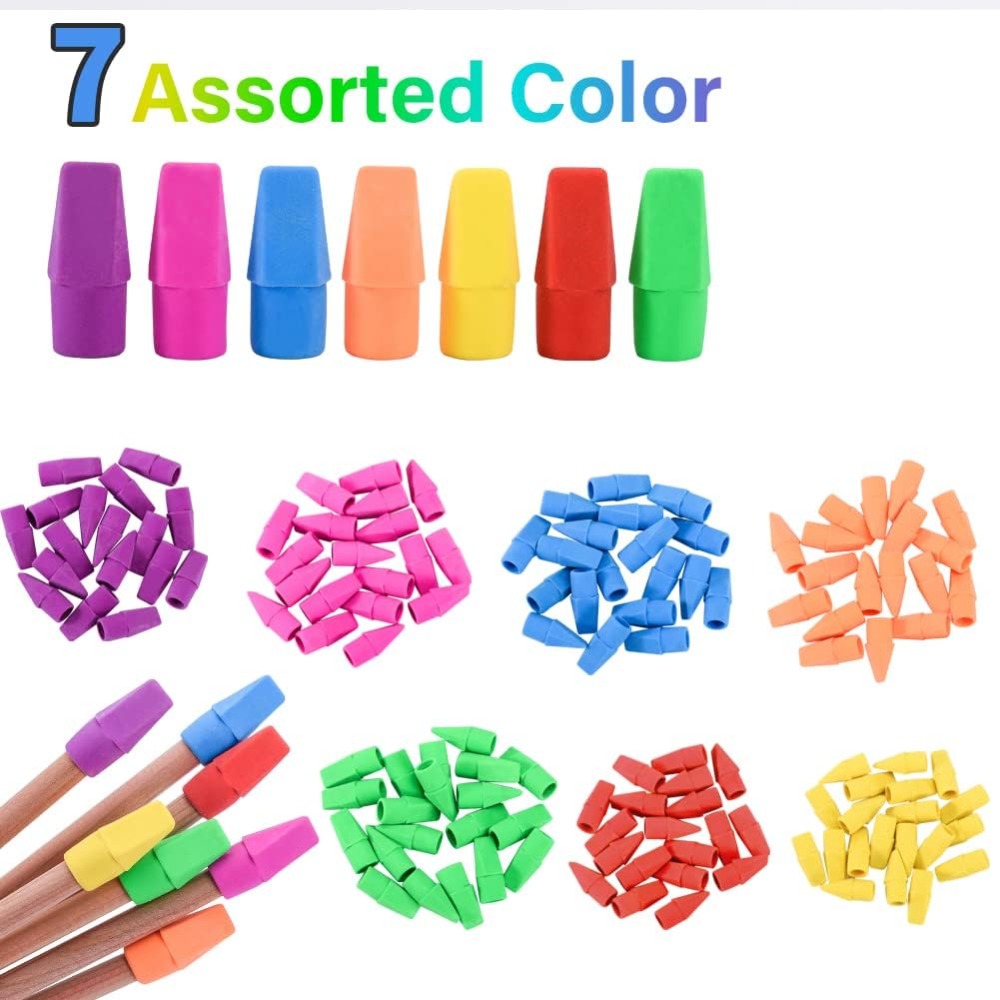 120pcs Pencil Erasers Cap Eraser Studying Supplies 8 Colors