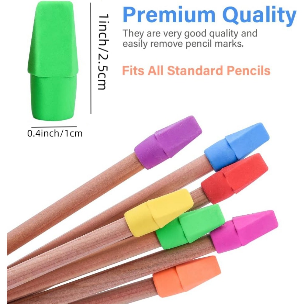 120pcs Pencil Erasers Cap Eraser Studying Supplies 8 Colors