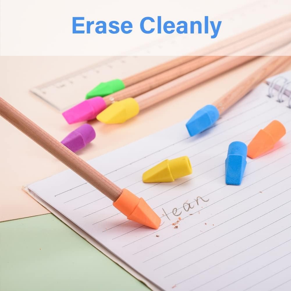 120pcs Pencil Erasers Cap Eraser Studying Supplies 8 Colors