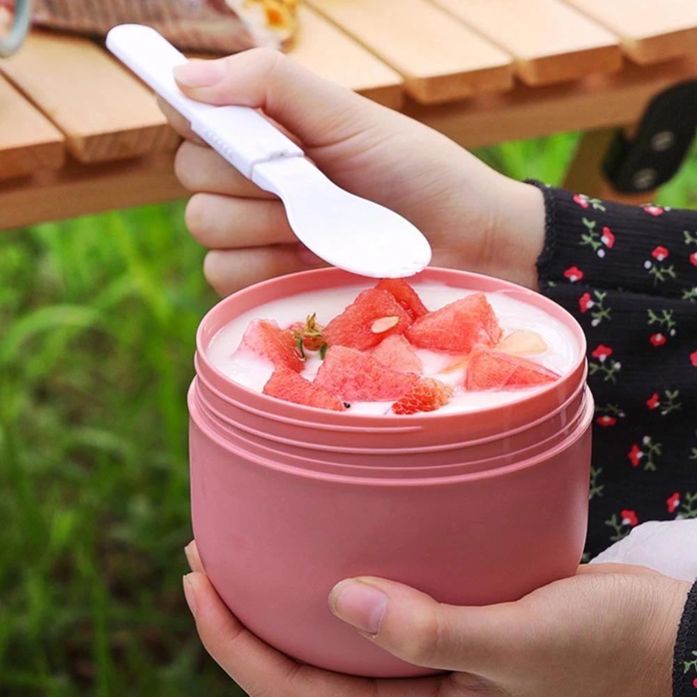 Plastic Thermal Lunch Box Insulated Lunch Cup for Camping Picnic Food Container