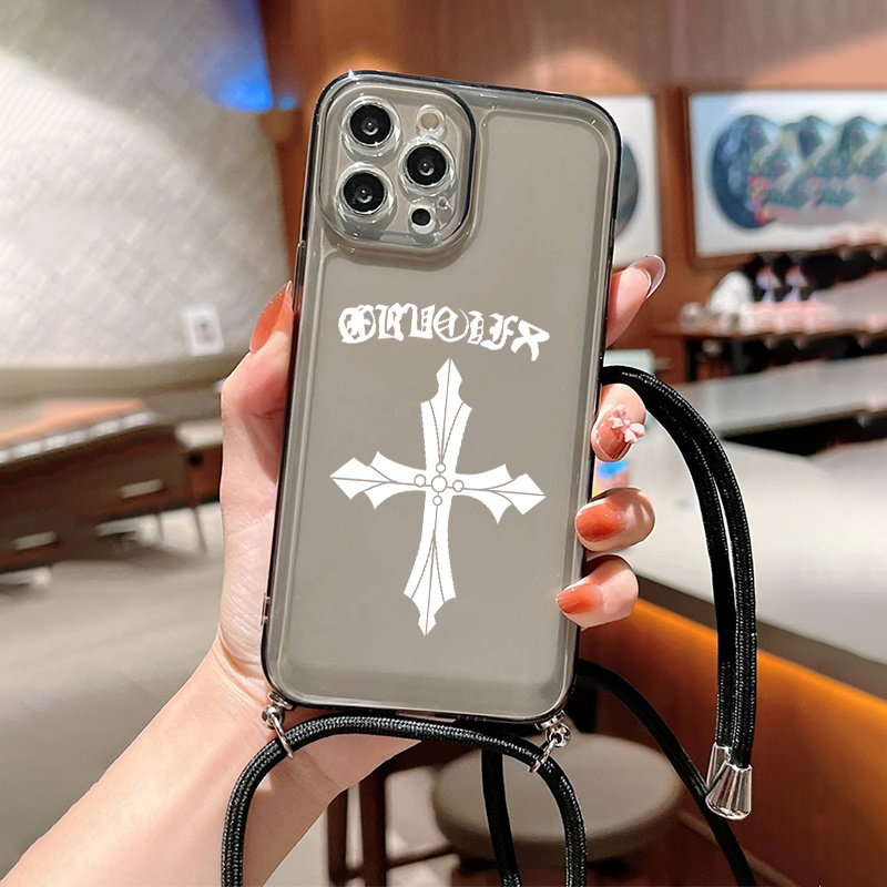 Lanyard Silicone Case Cross Graphic Phone Case With Lanyard For Iphone 11  14 13 12 Pro Max Xr Xs 7 8 6 Plus Mini Cxg Pattern Luxury Matte Original  Shockproof Cord Rope Necklace Strap Soft Cover - Temu Austria