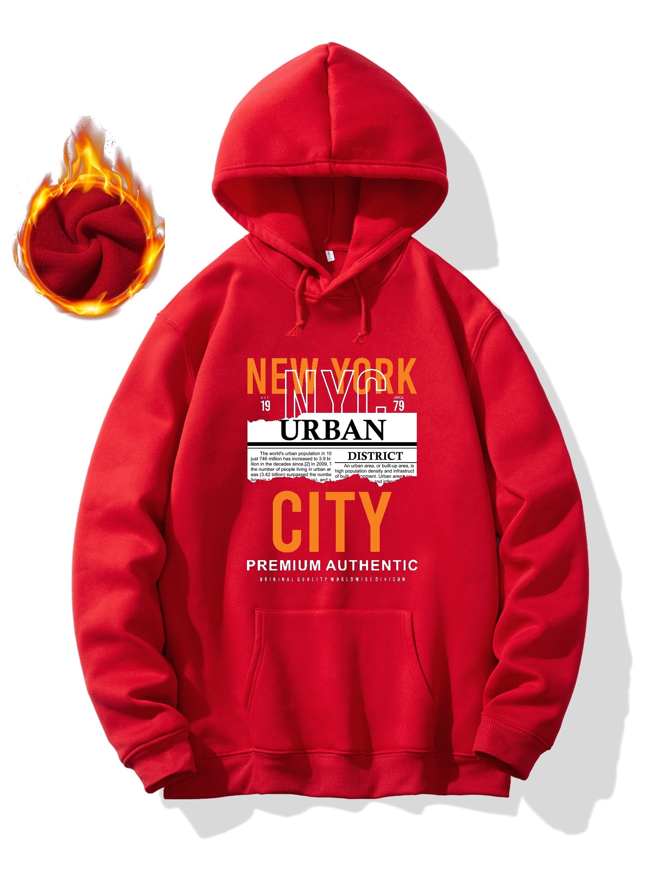 New York City Print For Hooded Winter Pullover Temu Men, Hoodie, Fall, Men\'s As Cool - Graphic Casual Design Sweatshirt For With Pocket Kangaroo Gifts Streetwear Hoodies