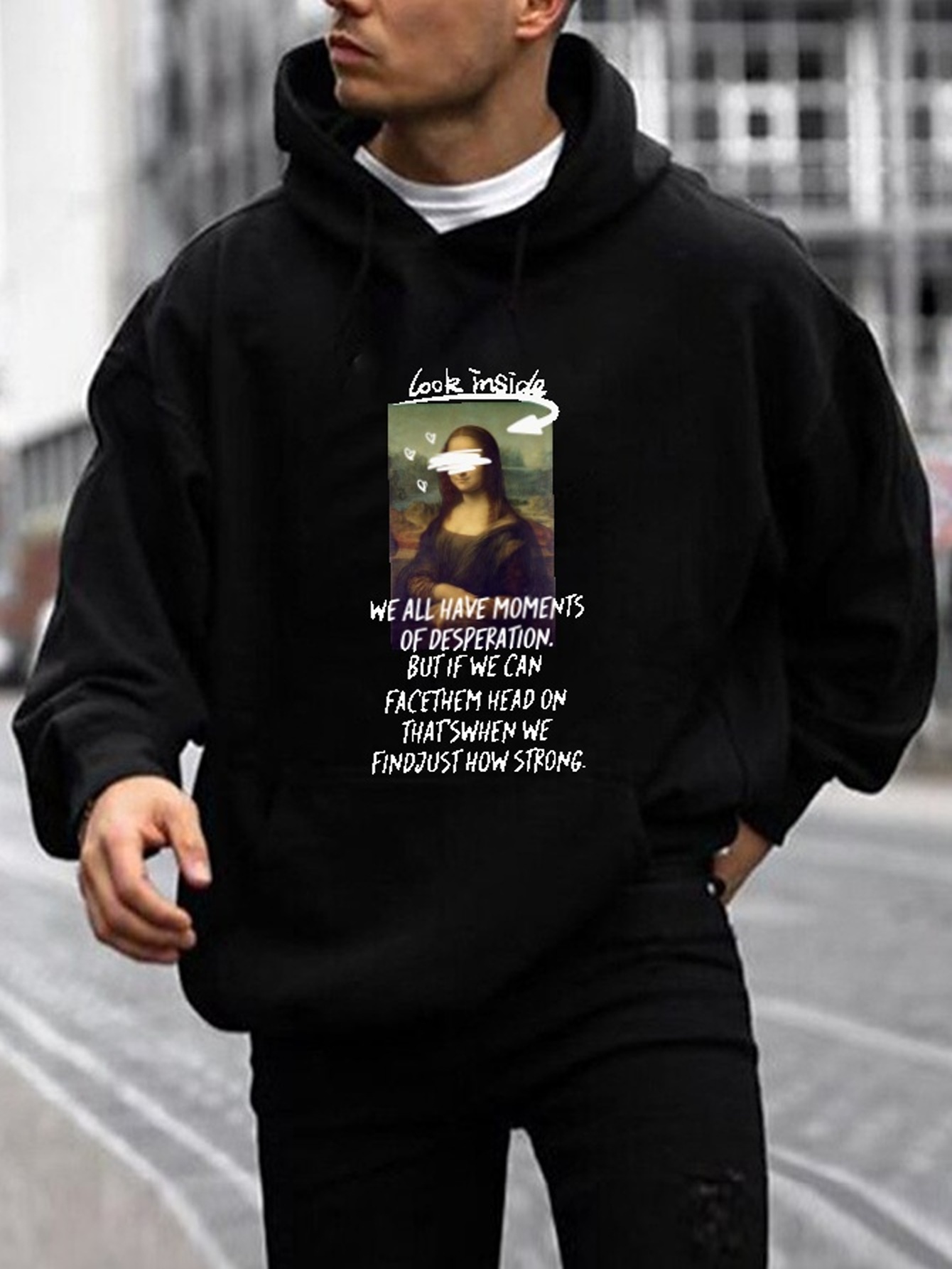 Funny Meme Fishing Print Hoodie, Cool Hoodies For Men, Men's Casual Graphic Design Pullover Hooded Sweatshirt With Kangaroo Pocket Streetwear For