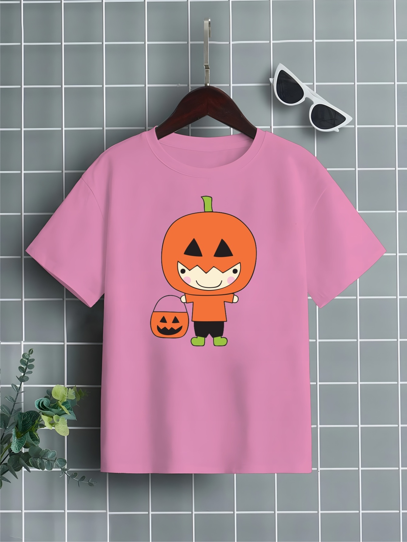 Cartoon Pumpkin Print T Shirt Tees For Kids Boys Casual - Temu Australia