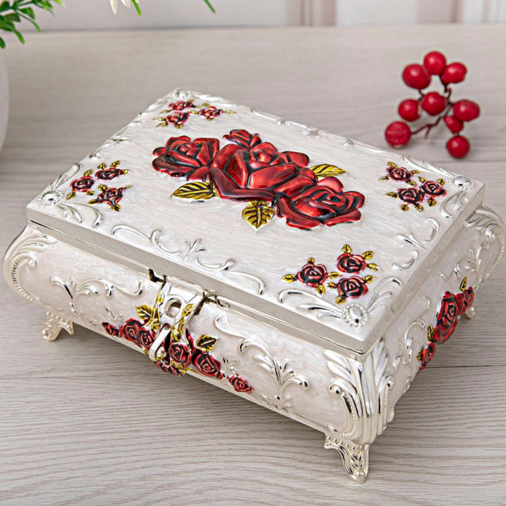  BESPORTBLE Small Ornament Storage Box 3pcs Vintage Jewelry Box  Rose Flower Pattern Ring Holder Jewelry Gift Boxes Jewelry Organizer  Jewelry Storage Box for Earrings Ring Organizer Box : Clothing, Shoes 