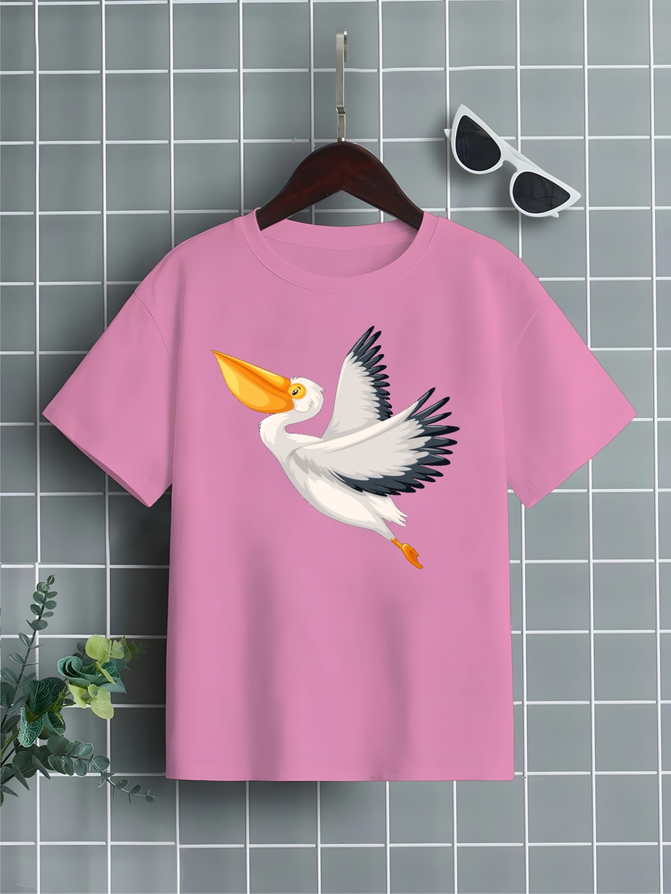 Pelican Wearing Hat T-Shirt Cool Bird Cute Animals Unisex Tees