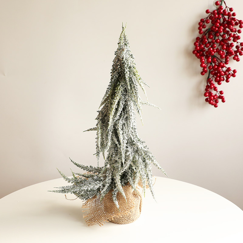 Christmas Tree Mini Flocking Snow Spray Small Christmas Naked Tree Desktop  Decoration. (Color : S) (L)