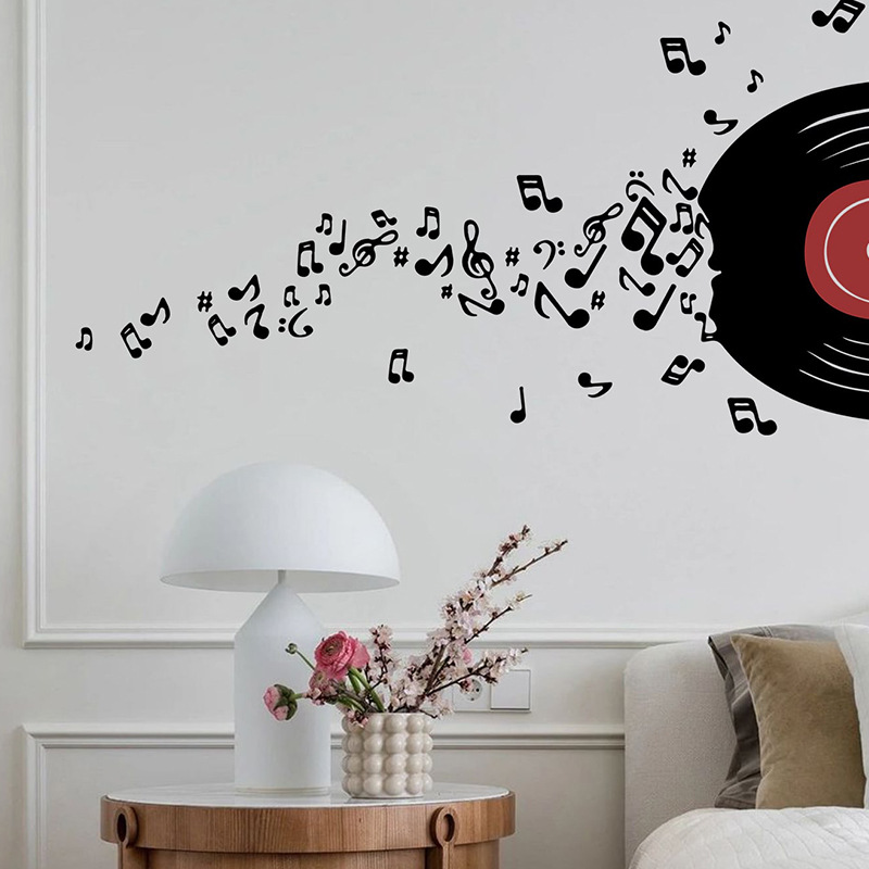 VOSAREA 12 Pcs Music Party Decorations Vinyl Record Wall Decoration Peel  and Stick Wall Decals Vinyl Records Wall Art Aesthetic Vinyl Records Fake