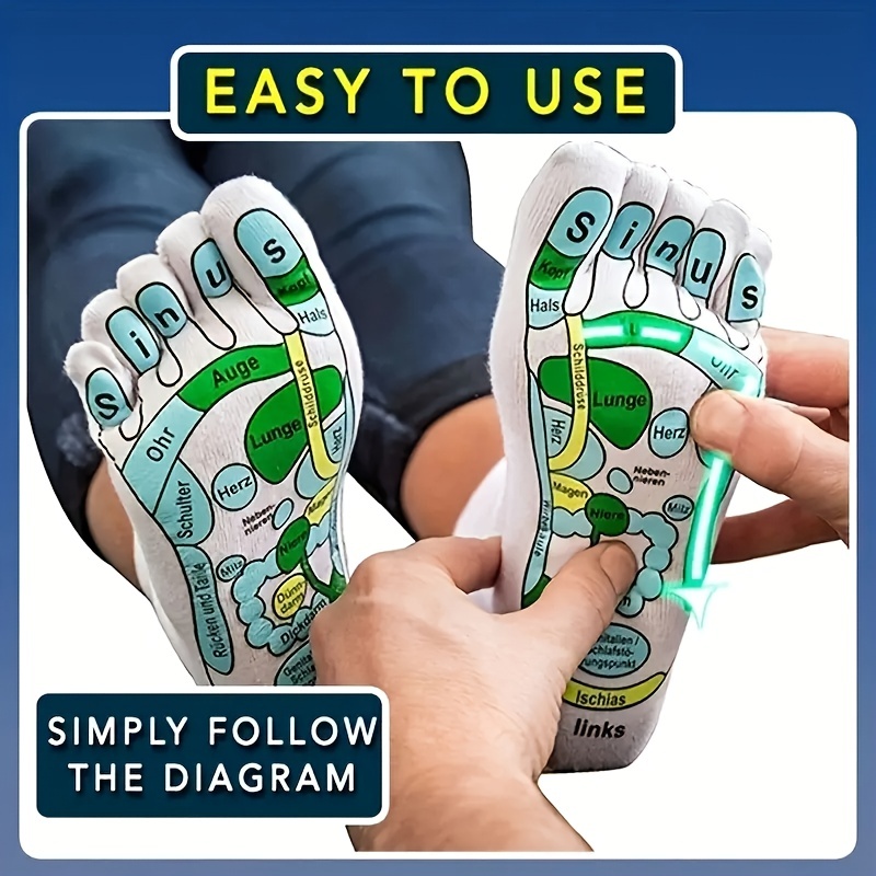 Illustrated Acupressure Socks Massage Socks with Massage Stick