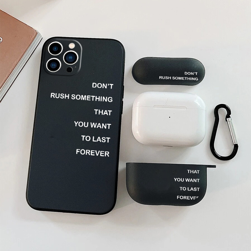 

1pc Case For Airpods Pro & 1pc Case White Letter Graphic Phone Case For 11 14 13 12 Pro Max Xr Xs 7 8 6 Plus Mini