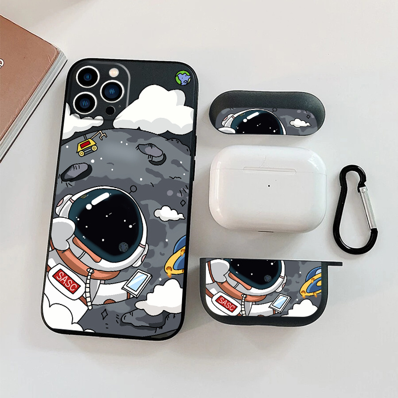 

1pc Case For Airpods Pro & 1pc Case Lovely Astronaut Graphic Phone Case For Iphone 11 14 13 12 Pro Max Xr Xs 7 8 6 Plus Mini, Airpods Pro (2nd Generation) Earphone Case Luxury Silicone Cover