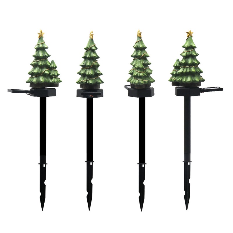 1 Stück Solar-Weihnachtsbaum-Licht, Kunstharz-Kunsthandwerk,  Weihnachtsbaum-dekoratives Boden-Einstecklicht, Außenhof-Lichter,  Weihnachtsgeschenke