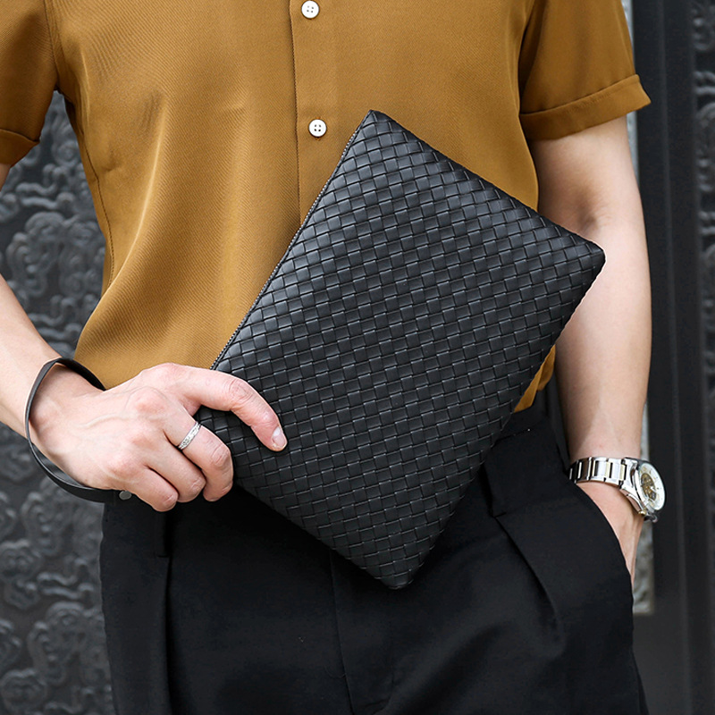 Woven Pu Leather Clutch For Men Handbags Business Fashion Men's Clutches Bag  Hand Bag High Capacity Wallet Purse Bag Male Pocket Bag - Temu Canada