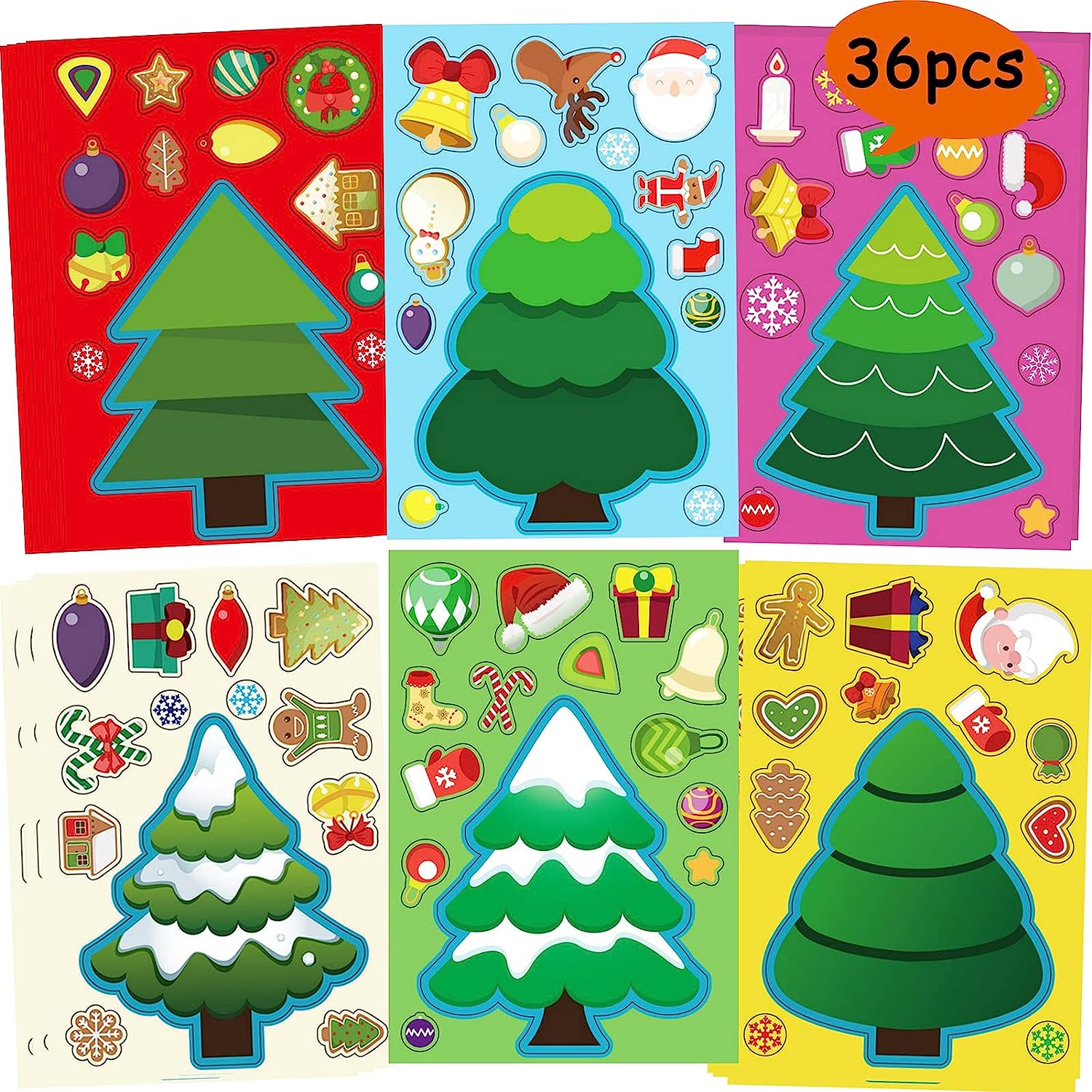 Christmas Tree Stickers Party Favors For Craft Diy Make - Temu