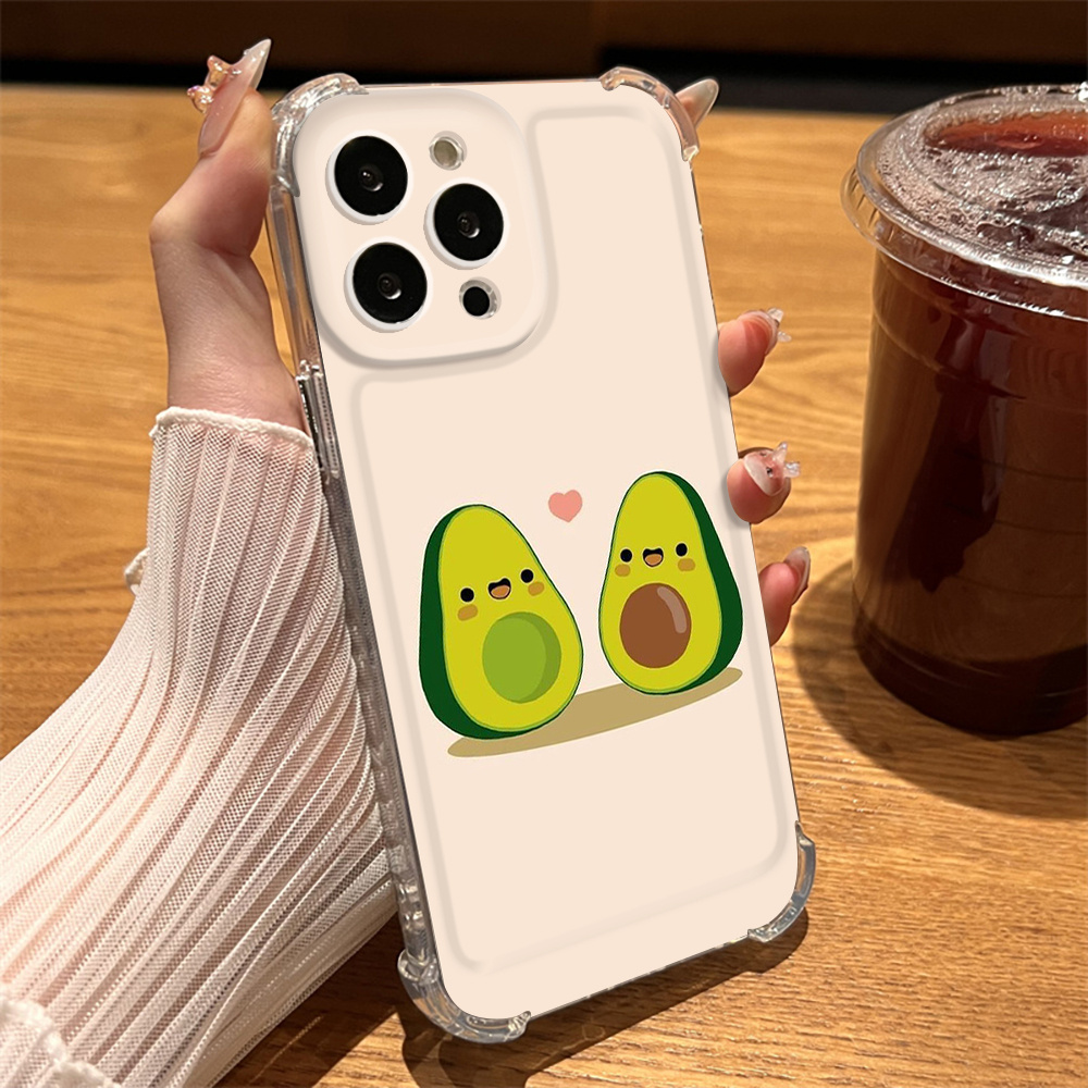 Linda funda para iPhone 11, diseño de aguacate con forma de fruta suave de  silicona 3D de dibujos animados de protección completa a prueba de golpes