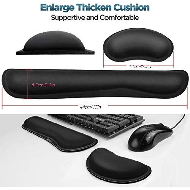 Keyboard Mouse Wrist Pad Rest Memory Foam Set Cushion Support Computer  Laptop