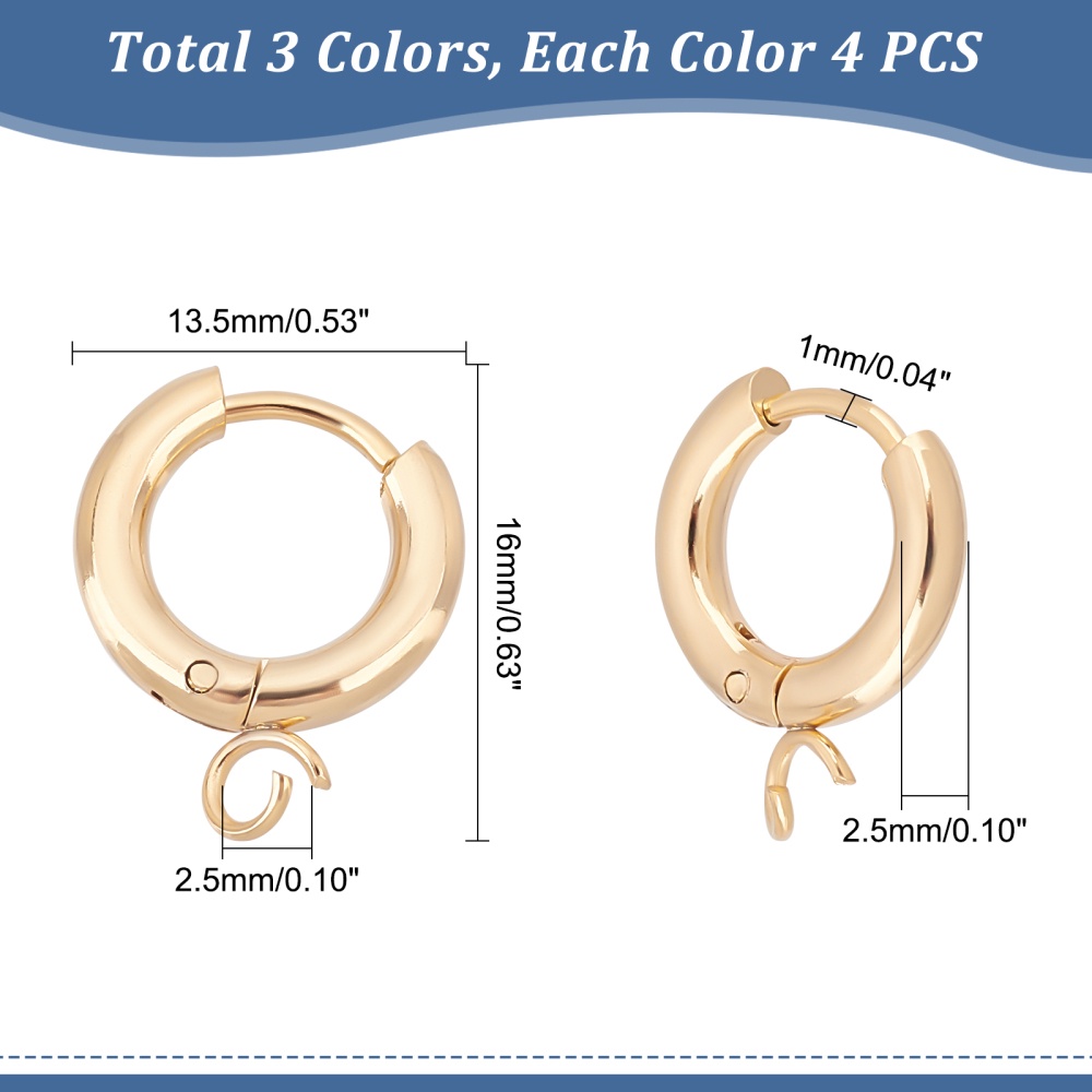 2 Colors Earring Making Kit Stainless Steel Hoop Earring - Temu