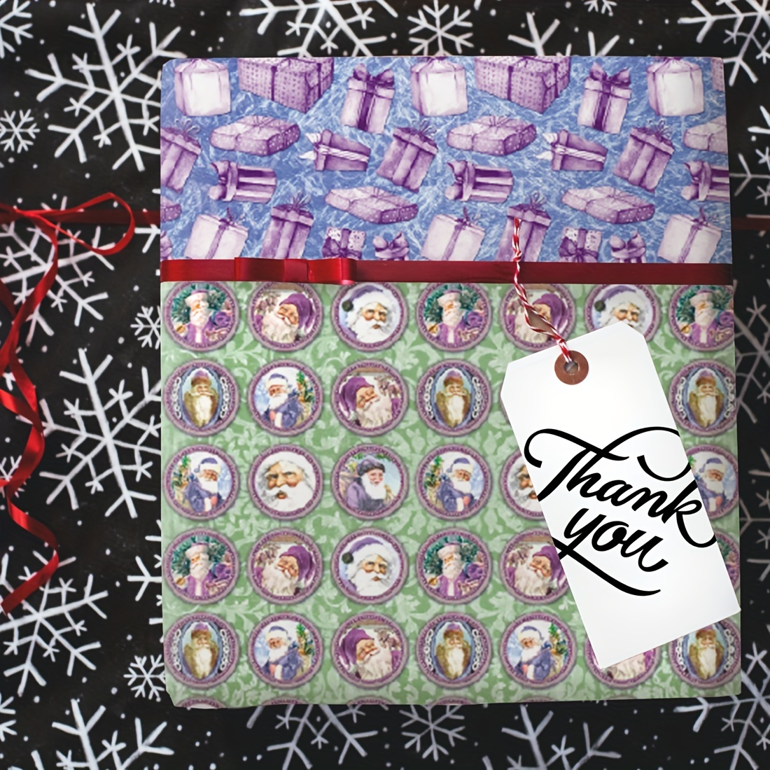 24 Sheets Christmas Vintage Scrapbook Paper Santa Claus Theme