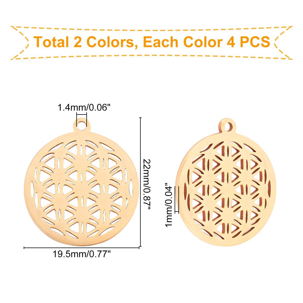 1pc Mandala Flower Charms Filigree Round Metal Pendant Jewelry Making  Accessorie