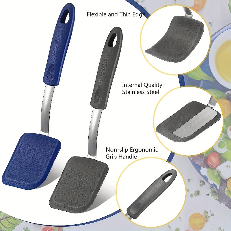 Silicone Biscuit Spatula Turner, Mini Brownie Spatula, Flexible Kitchen  Small Silicone Spatulas, For Nonstick Cookware, Heat Resistant, No Scratch  Flipper Baking Utensils For Egg Pancake, Cooking Tool, Kitchen Utensils,  Apartment Essentials 