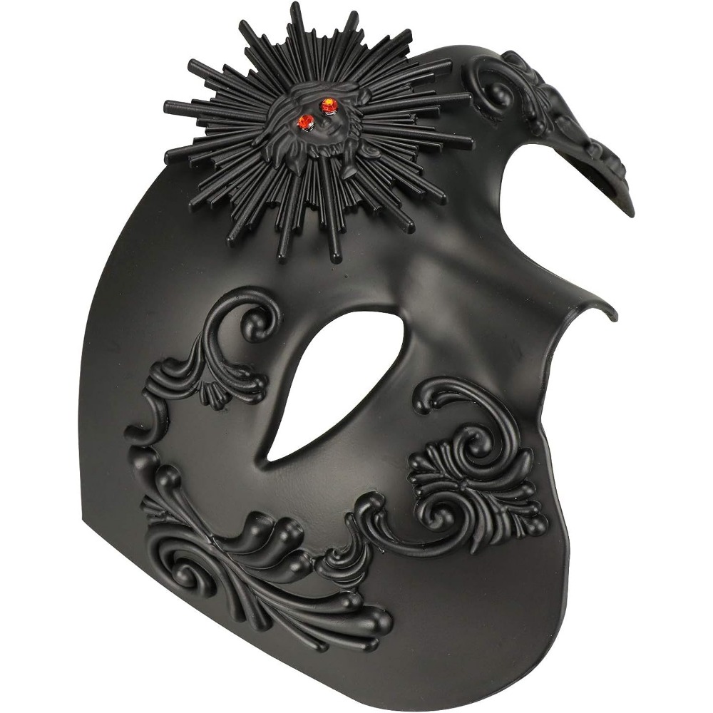 Sleek Phantom Black Plastic Mask (One-Size) - 1 Pc - Ideal for Costumes &  Parties