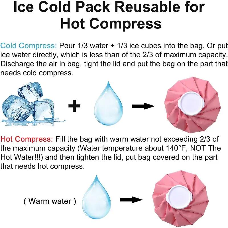 3 Pack Refillable Ice Packs for Pain Relief, Injuries, Headaches, Sprains,  Reusable Penguin Print Bags for Swelling (3 Sizes)