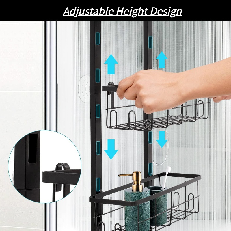 Orimade Adjustable Anti-slip Shower Caddy over Shower Head, Rustproof  Bathroom Hanging Shower Organizer with 2 Hooks for Razor, No Drilling  Shower