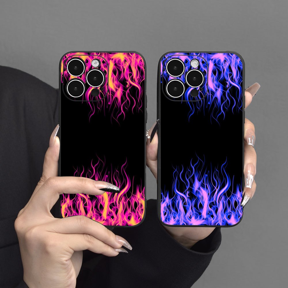 

Fire Pattern Mobile Phone Case Full-body Protection Shockproof Anti-fall Tpu Soft Case For Iphone 14 13 12 11 Xs Xr X 7 8 6s Mini Plus Pro Max Se