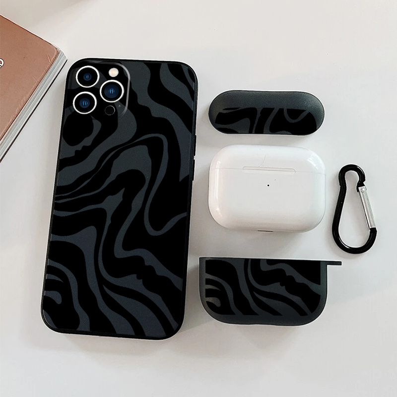 

1pc Earphone Case For Airpods Pro & 1pc Phone Case With Irregular River Graphic For Iphone 11 14 13 12 Pro Max Xr Xs 7 8 6 Plus