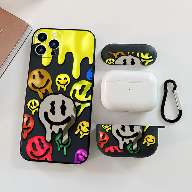 

1pc Case For Airpods Pro & 1pc Case Bitter Smile Mask Graphic Phone Case For Iphone 11 14 13 12 Pro Max Xr Xs 7 8 6 Plus Mini, Airpods Pro (2nd Generation) Earphone Case Luxury Silicone