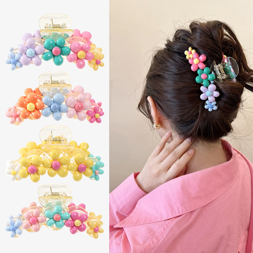1pc Womens Fabric Flower Hairpin Sweet Plastic Solid Color Hairpin Ponytail  Twist Pin Girl Hair Accessories - Jewelry & Accessories - Temu