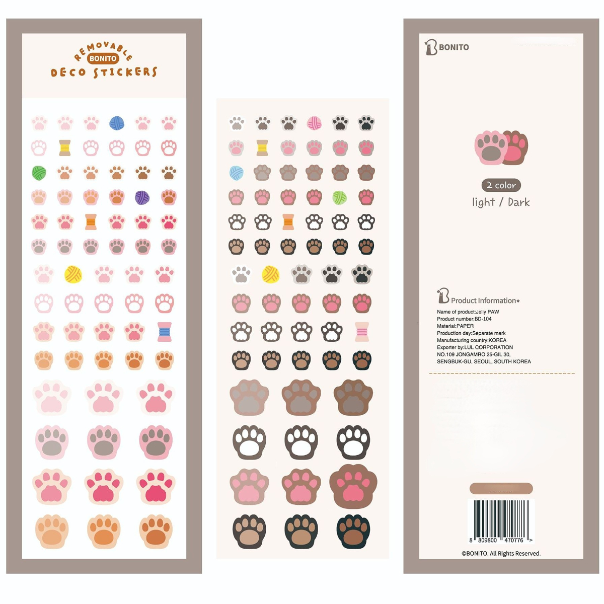 Korean Import Sticker Gradient Heart Trees Cat Paw Paper - Temu