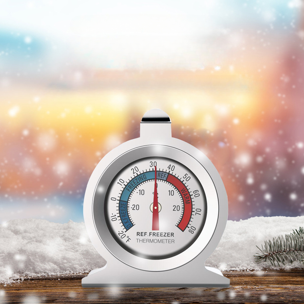 1pc Refrigerator Thermometers, Stainless Steel Mini Digital Thermometer,  High Accuracy Fridge Freezer Thermometers, -30°C～30°C/-20°F～80°F  Thermometers