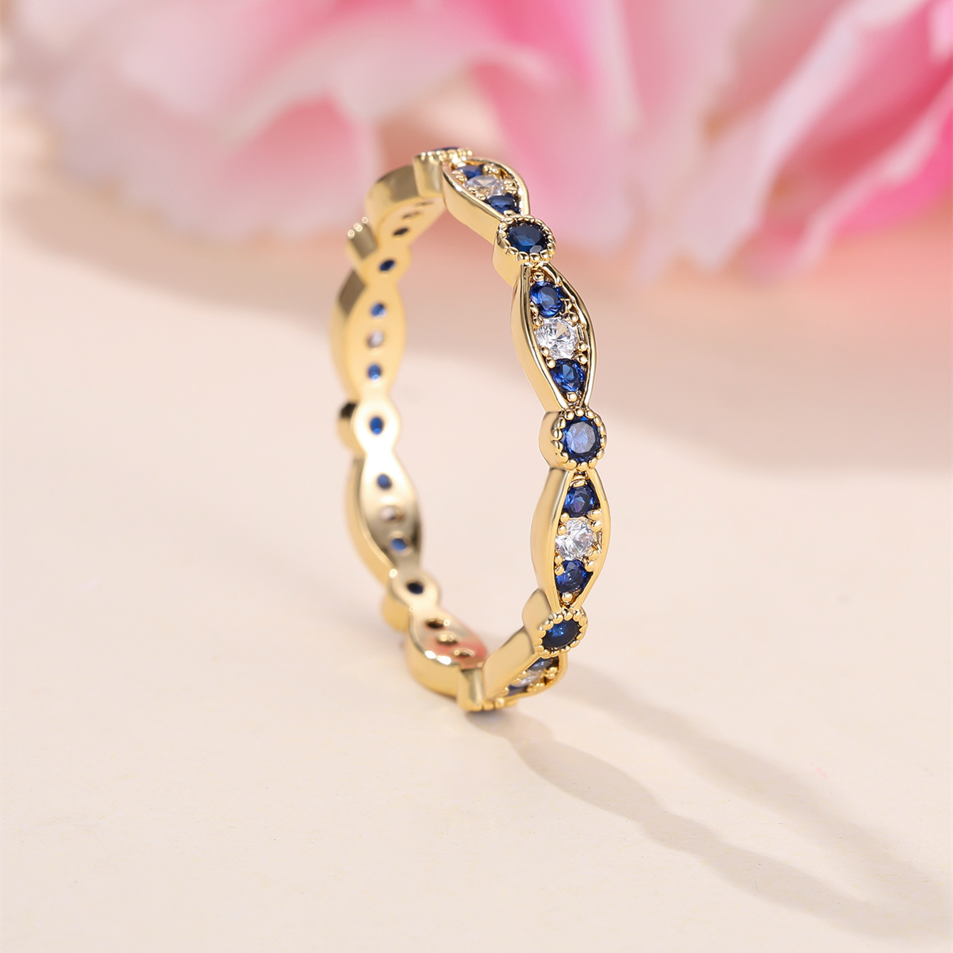 E-shop Leichter, luxuriöser, eleganter Zirkonia- für Damen, minimalistischer, funkelnder Hochzeitsring, Verlobungsring, Party-Schmuck